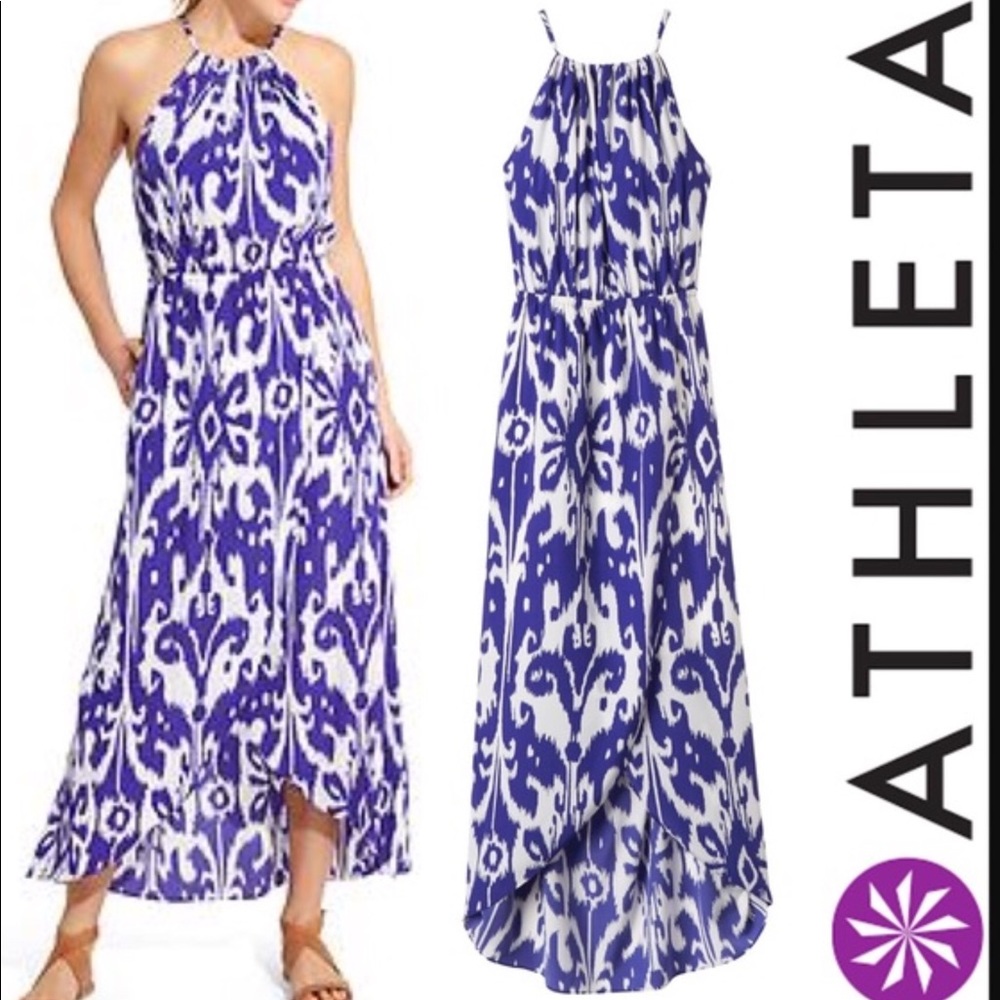 Athleta Ikat Dress, XL purple & white